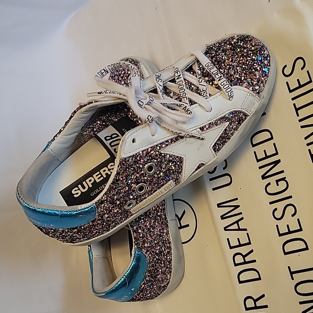 Golden Goose Glitter Super Star Tennis Shoes